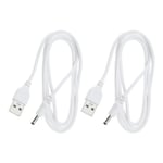 2PCS 5V Power USB Cable for Foreo Luna Mini Fan Speaker Charger 1.2m White