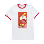Pokémon Fuecoco Unisex Ringer T-Shirt - White/Red - XL - White/Red