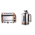 Dualit 4-Slot Classic Toaster & Classic Kettle 72820 - Chrome with Copper Trim