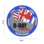 101 INC PVC Patch - D-Day Never forget (Färg: Blå)