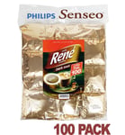 Philips Senseo 100 x Café Rene Strong Dark Roast indvidually Wrapped Coffee Pads