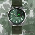 Mode Herrklockor Lysande Visar Klocka Lyx Militär Sport Date Quartz Armbandsur Herr Casual Nylon watch masculino green silver