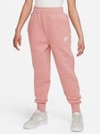 Nike Older Girls Club Fitted Jogging Bottoms - Red