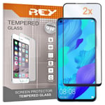REY 3D Screen Protector for HUAWEI NOVA 5T, Black, Tempered Glass Film, Premium quality, Perfect protection for scratches, breaks, moisture, Full Protection, 3D, 4D, 5D, [Pack 2x]