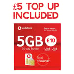 £5 Loaded Vodafone Sim Card - New and Sealed Pay As You Go PAYG Official SIM