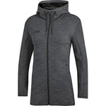 JAKO Women's Premium Basics Kapuzenjacke Hooded Jacket, Mottled Light Grey, 38