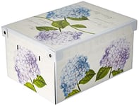 Boite de Rangement avec Couvercle, Boite en carton, Rangement Vetement, Meuble de Rangement Chambre, Bureau, Panier de Rangement, Organisateur Tiroir, Boite Cadeau, 25x35x17,5 cm SMALL HORTENSIAS 1