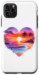 Coque pour iPhone 11 Pro Max Beachy Blue Ocean Beach Wave Purple Pink Sunset Beach Themed