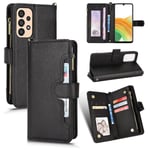 Kompatibel med Samsung Galaxy A32 5g Fodral Cover Magnetisk plånbok Premium läder korthållare Skyddande fodral szq