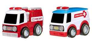 Little Tikes My First Cars Crazy Fast Cars - RACIN' RESPONDERS 2-PACK - Emergency Themed Pullback Toy Vehicles - Travels Up to 50ft / 15m - Realistic Design - Encourages Imagination - For Kids Ages 2+