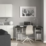 IKEA IKEA LAGKAPTEN / SPÄND skrivbord, svartbrun/vit, 140x60 cm, cm 140x60 cm