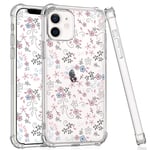 CAROKI Compatible with iPhone 12 Clear Case, [Anti-Yellowing] Small Flower Pattern for iPhone 12 Pro Clear Case Bumper Protective Shockproof Soft Silicon Cover Case for iPhone 12/12 Pro 6.1"(2020)
