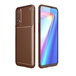 BRAND SET Case for Realme 7 Ultra-thin Carbon Fiber Soft Shell with Built-in air Cushion Technology Shockproof and Anti-Scratch Phone Cover Suitable for Realme 7-Brown