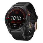 Garmin Fenix 7S Solar Silikon Klockarmband med Spetsdeisgn - Svart