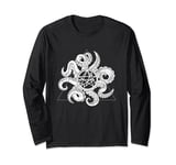 Geometric Lovecraftian Necronomicon Sigil & White Tentacles Long Sleeve T-Shirt