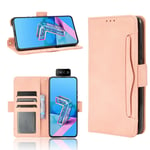 Asus Zenfone 7 ZS670KS/Zenfone Pro ZS671KS - Läderfodral / Plånboksfodral avtagbar yttre Kortfack Pink