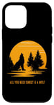iPhone 12 mini All You Need Sunset and a wolf I Love My wolf Wild Retro Case