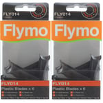 Flymo Genuine Hover Vac Lawnmower Blade Plastic Cutter (Pack of 12, FLY014)