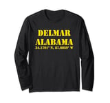 Delmar Alabama Coordinates Souvenir Long Sleeve T-Shirt