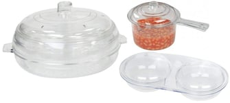 Microwave Pot Saucepan Egg Poacher Steamer Set BPA Free