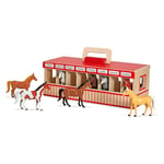 Melissa & Doug Take Along Show Horse Stable Play Set With Wooden 8 Toys - 13744