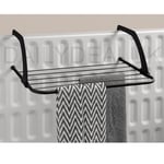 2x 5 Bar Radiator Airer Dryer Clothes Drying Rack Towel Rail Holder Hanger Black