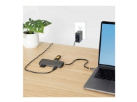 StarTech.com USB C Multiport Adapter, 4K 60Hz HDMI Video, 3 Pt 5Gbps USB-A Hub, 100W Power Delivery Pass-Through, GbE, SD/MicroSD, USB Type-C Mini Travel Dock, 12 / 30cm Cable - USB C Laptop Docking Station - Dokkingstasjon - USB-C / Thunderbolt 3 / Thunderbolt 4 - HDMI - 1GbE