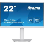 iiyama ProLite XUB2294HSU-W2 - Écran LED - 22" (21.5" visualisable) - 1920 x 1080 Full HD (1080p) @ 75 Hz - VA - 250 cd/m² - 3000:1 - 1 ms - HDMI, DisplayPort, USB - haut-parleurs - blanc mat