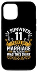iPhone 15 Pro 11th Wedding Anniversary shirt Couples Husband Wife 11 Years Case