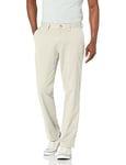 Nautica Men's Classic Fit Flat Front Stretch Solid Chino Deck Pant Business Casual Stone, 32W x 30L