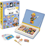 Janod - Magnéti'Book Métiers - Jeu Educatif Magnétique 48 Aimants + 16 Cartes Modèles - Jouet Enfant en Carton FSC - Dès 3 Ans, J02597