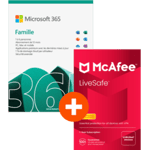 Pack Microsoft 365 Famille - 6 utilisateurs + McAfee LiveSafe - nombre d&#039;appareils illimité - Renouvellement 2 ans