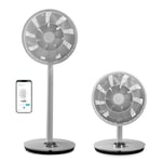Duux Whisper Flex Smart Standing Fan, with Remote Control, Alexa & Smart App, 26 Cooling Speeds, 2 in 1 Height Adjustable, Multi-direction Oscilating, Powerful and Quiet Fan, Night Mode, Timer, Grey