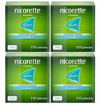 4 x Nicorette Nicotine 2mg Sugar Free Icy White Gum -210 Pieces.840 gums 2025/26