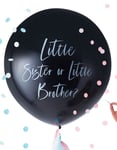 Little Sister or Little Brother - 90 cm Ballong med Konfetti - Twinkle