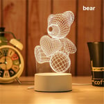 3d Led Light Night Lamp Pendant Bear