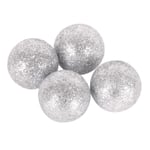 Christmas Glitter Balls Chic Baubles New Year Ornament Silver