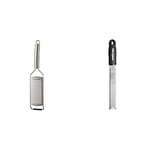 Microplane Fine Grater Stainless Steel Professional Series & Zester Grater Black Stainless Steel Premium Classic Series
