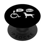 Blague humoristique en fauteuil roulant pour fauteuil roulant handicapé s'asseoir et marcher PopSockets PopGrip Interchangeable