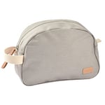 BÉABA, Trousse de toilette Bebe, Trousse de Soin bebe, Sac Geneve, Tissu Impermeable, 2 poches intérieures, 100% Coton, Gris Perle