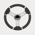 Mavimare & Mancini Båtratt motorbåt VRE35, rostfritt stål plast, Ø350 mm, med nav, passar 3/4″ (19 mm) rattaxel, svart/krom