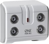 One For All Signal Booster/Splitter for TV - 4 Outputs 14x amplified - Plug and