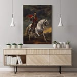RuYun Equestrian portrait of the Emperor Charles V Painting Canvas poster wall Art decor Living room Study Home Decoration Prints 60x90cm No Frame
