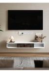 TV Unit Floating Wall Mounted TV Cabinet Shelves with Drawer