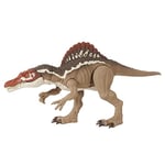 Mattel Jurassic World Mâchoires Extrêmes Spinosaure, figurine articulée de dinosaure avec gueule géante et décoration réaliste, jouet pour enfant, HCK57
