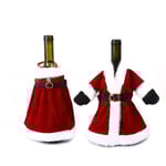 2 st Creative Julset Gyllene Sammetklänning Vinflaska Omslag Ärmar Tomte Snögubbe Jul Nyår Middagsduk Dekoration
