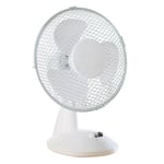 9" Desk Fan 2 Speed Oscillating Head Lightweight Portable White
