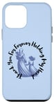 Coque pour iPhone 12 mini Silhouette de mère et d'enfant Bleu pour toujours tenant ma main