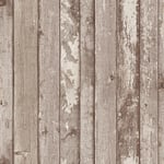Rustic Natural Distressed Elm Wood Plank Effect Neutral Realistic Wallpaper