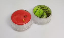 Watermelon Fruit Flat Contact Lens Storage Soaking Case - L+R Marked - UK Made